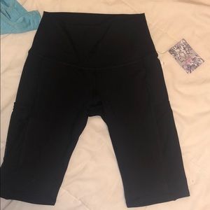 Black workout biker shorts